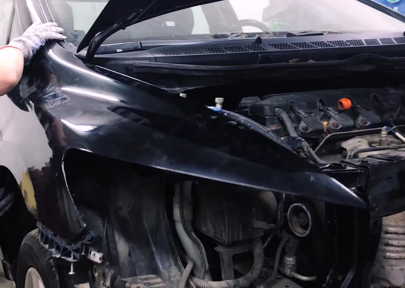 установка крыла на Хонду