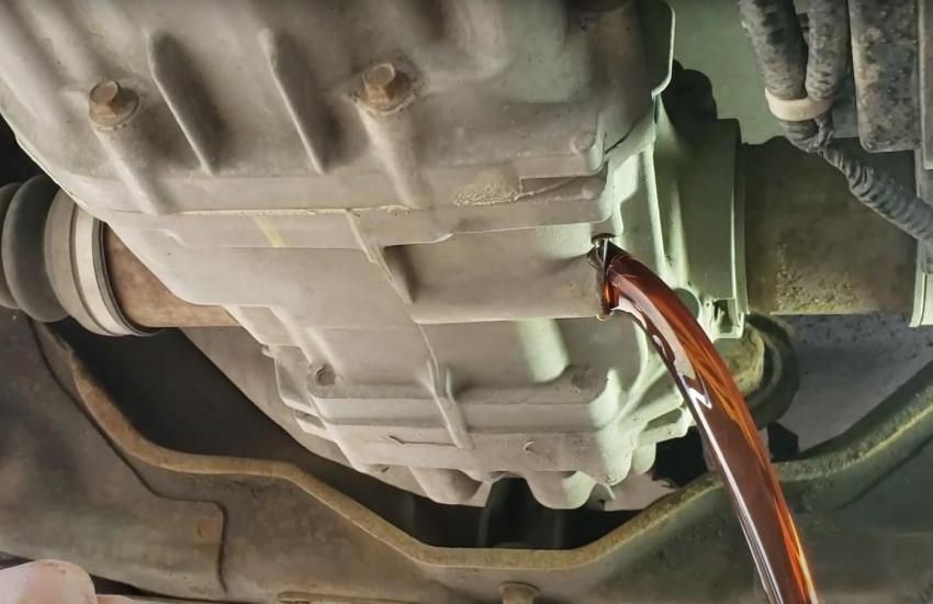 слив масла заднего редуктора