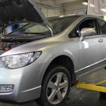 Цивик на подъемнике