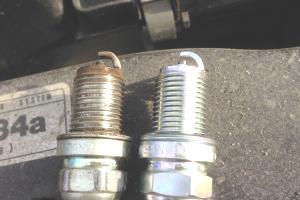 Старая и новая свечи зажигания